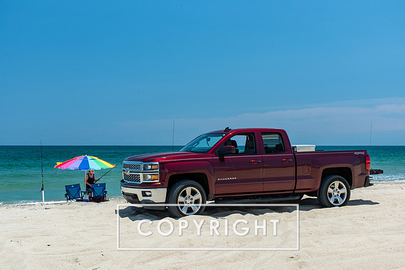 Surf fishing at Ft Fisher along the southern coast of North Carolina.